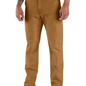 Carhartt Men's Rugged Flex 46/30 Duck Double-Front Brown Utility Pant Brown Rela